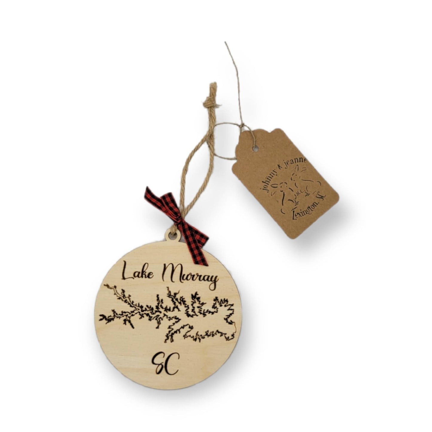 CUSTOM Any Lake Engraved Wooden Christmas Ornament - Custom Lake Gift - Lake Sign - Christmas Lake Decor