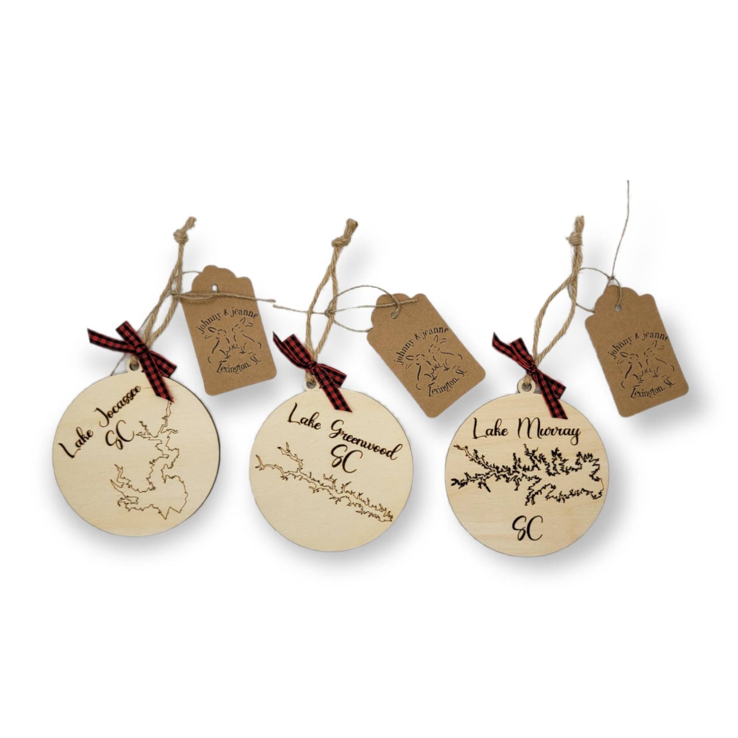 CUSTOM Any Lake Engraved Wooden Christmas Ornament - Custom Lake Gift - Lake Sign - Christmas Lake Decor
