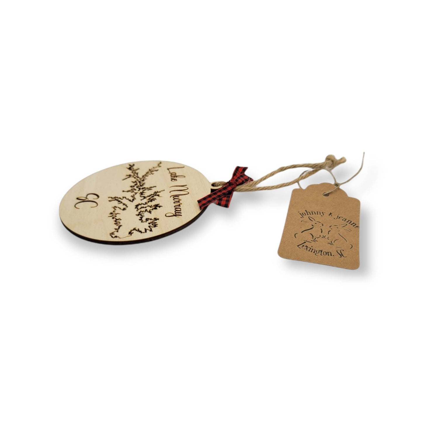 CUSTOM Any Lake Engraved Wooden Christmas Ornament - Custom Lake Gift - Lake Sign - Christmas Lake Decor
