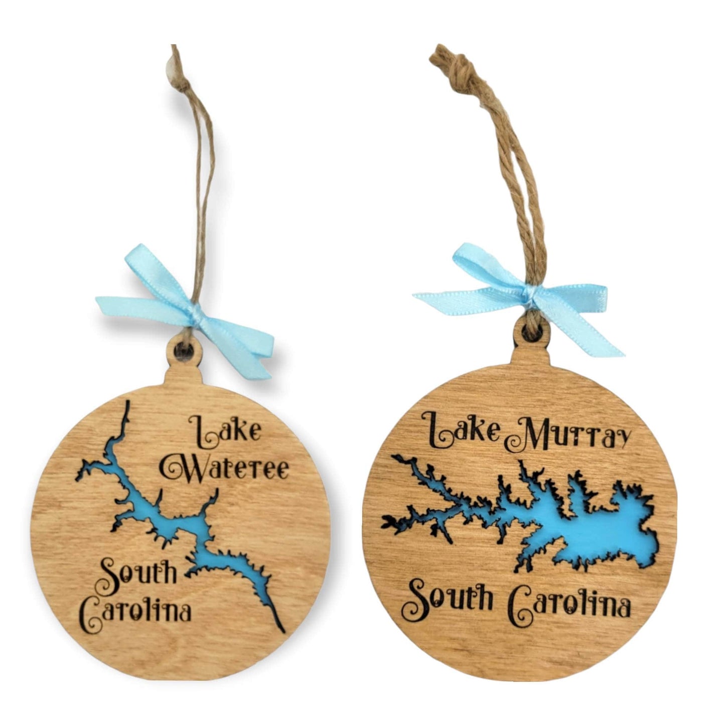 CUSTOM Any Lake Wooden Christmas Ornament