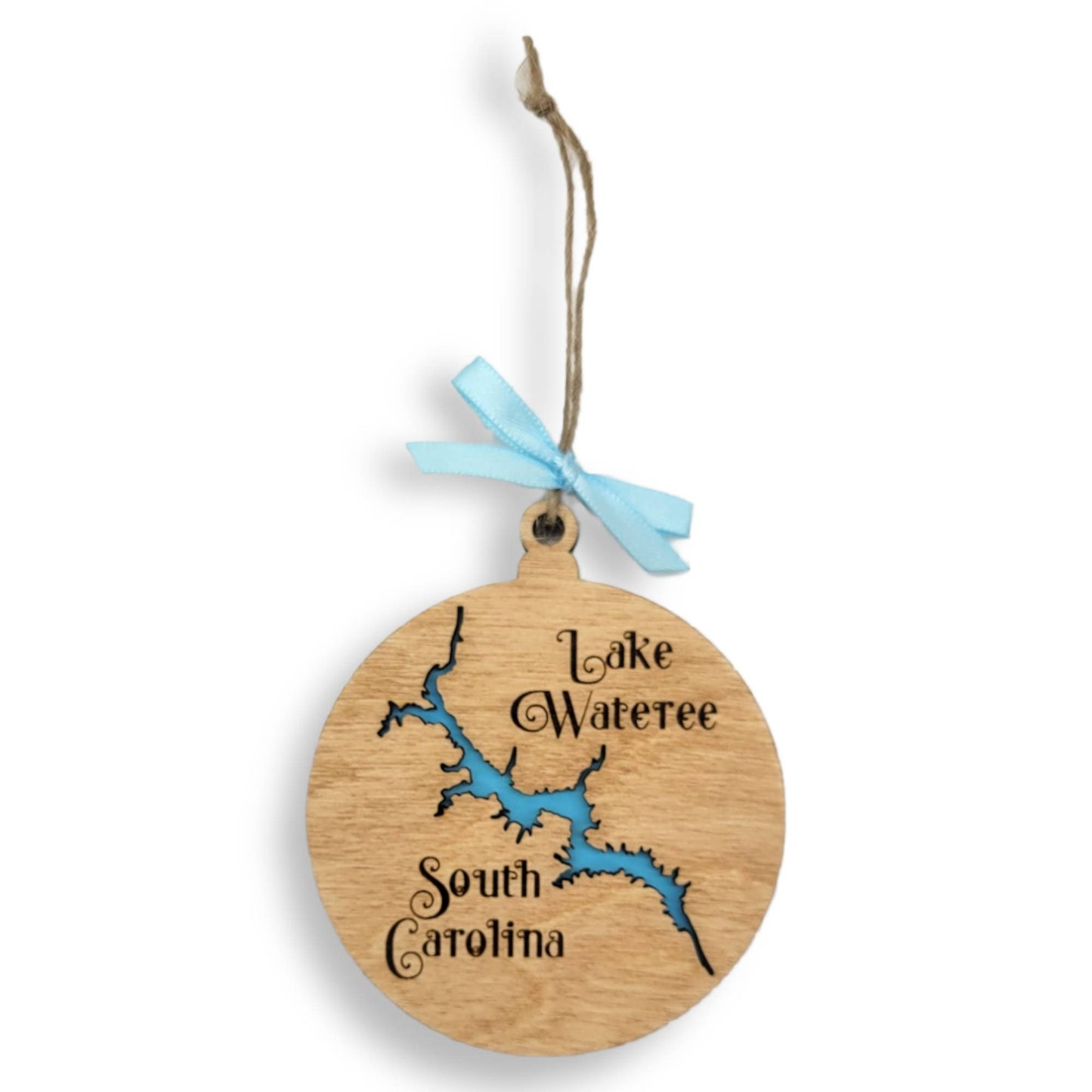 CUSTOM Any Lake Wooden Christmas Ornament