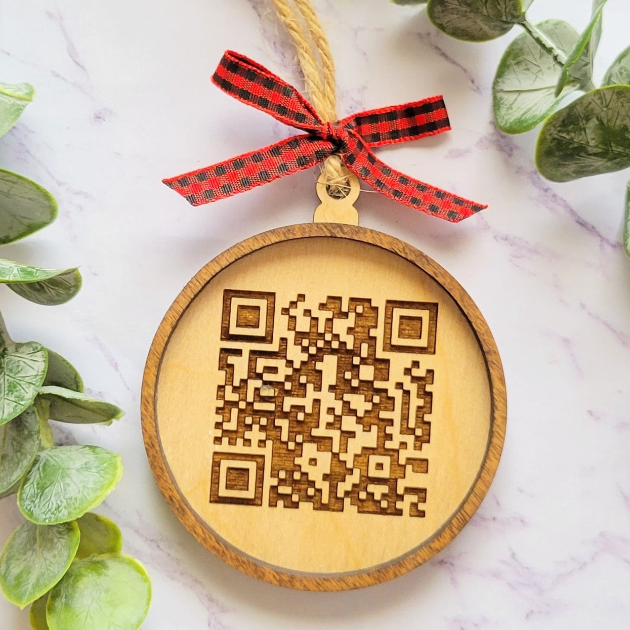 Custom QR Code Christmas Tree Ornament