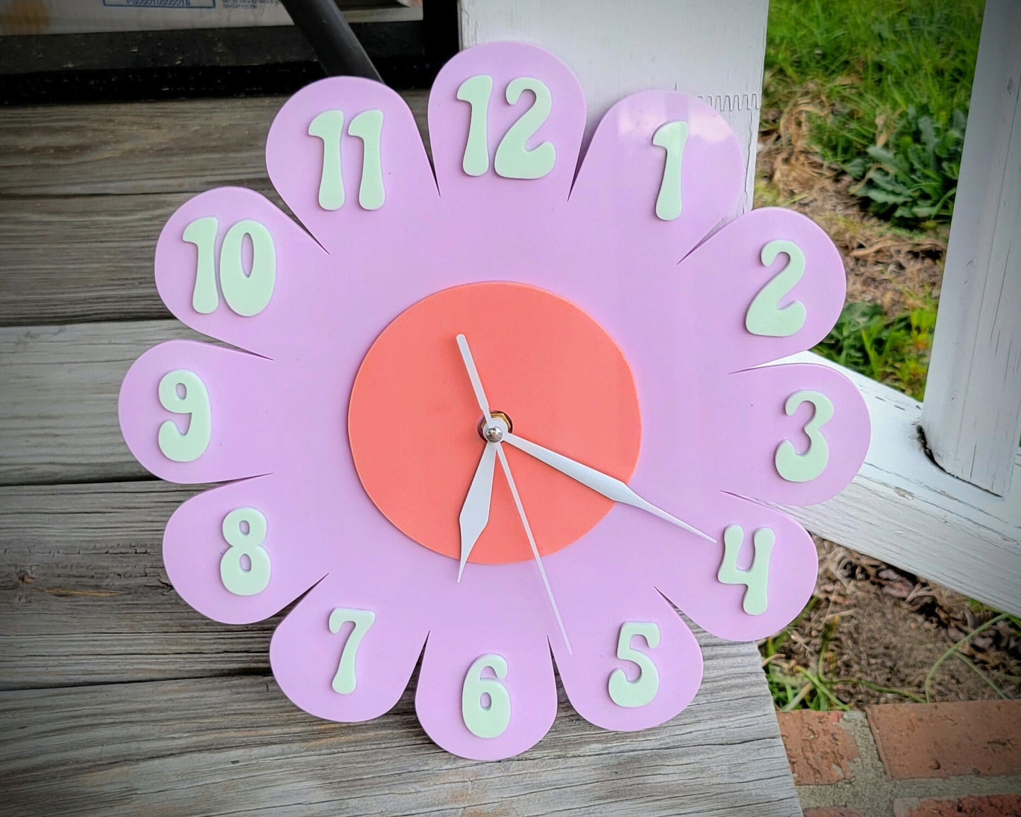 Lavender Daisy Wall Clock