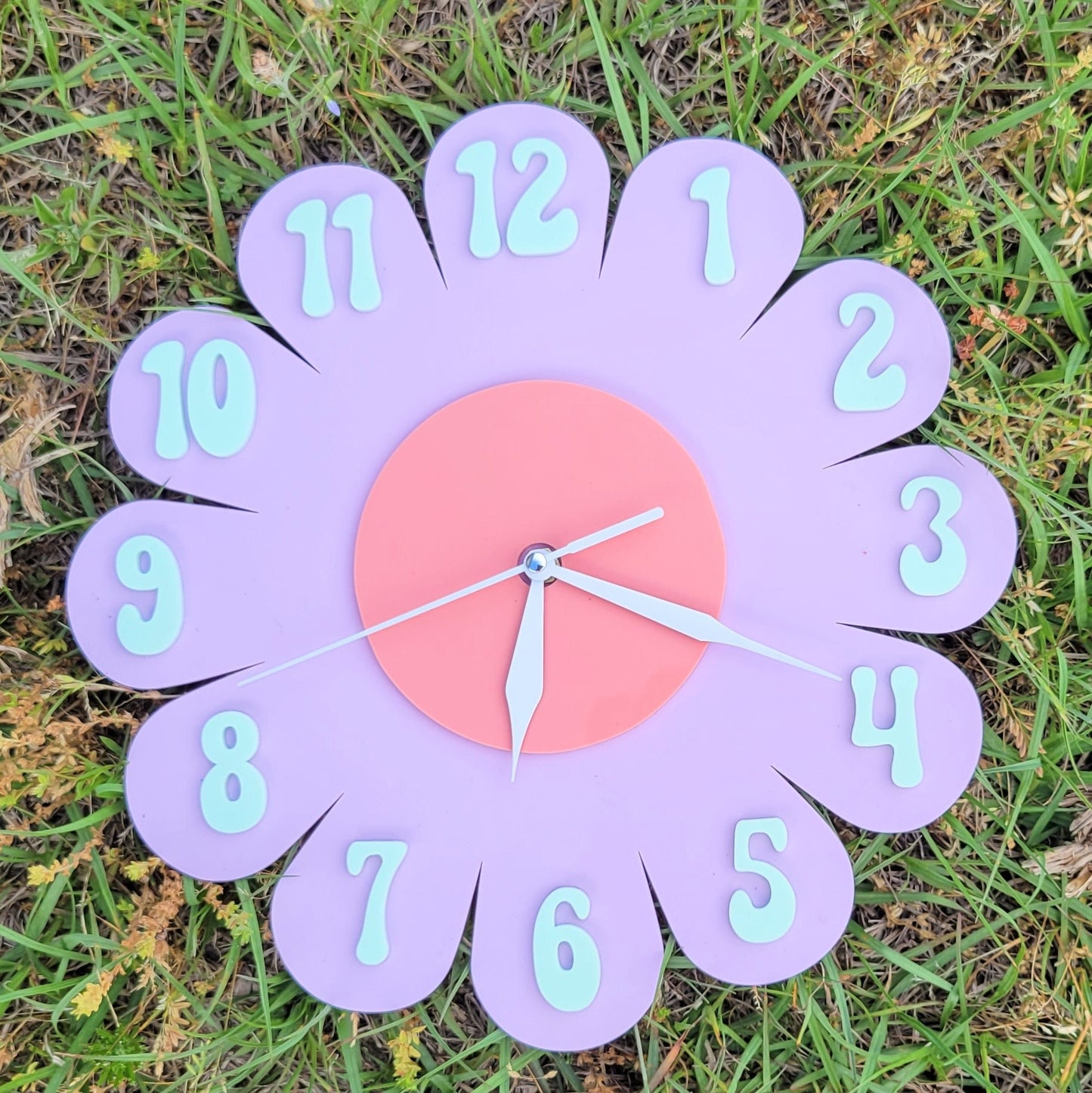 Lavender Daisy Wall Clock