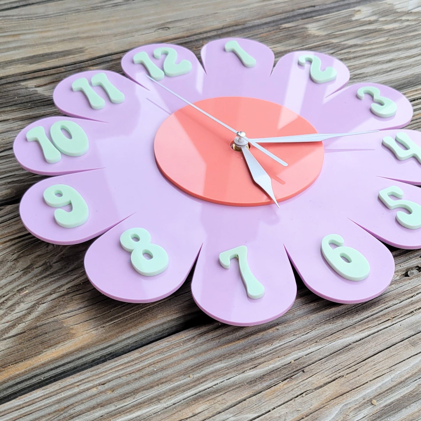 Lavender Daisy Wall Clock
