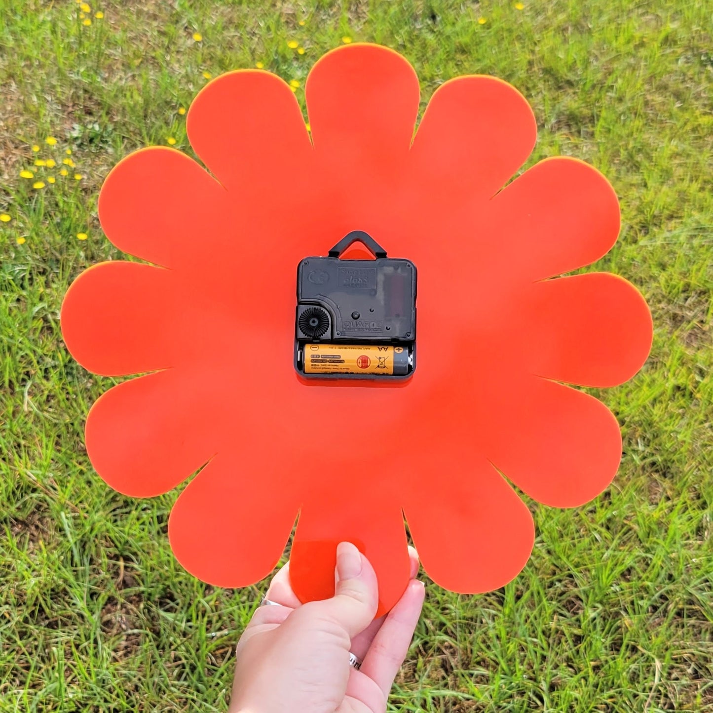 Orange Daisy Wall Clock