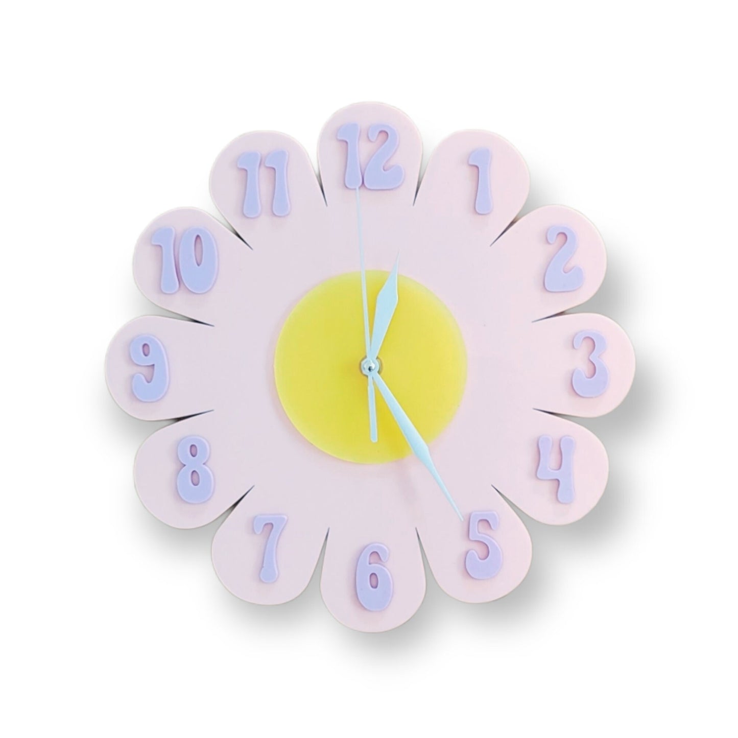 Baby Pink Daisy Wall Clock