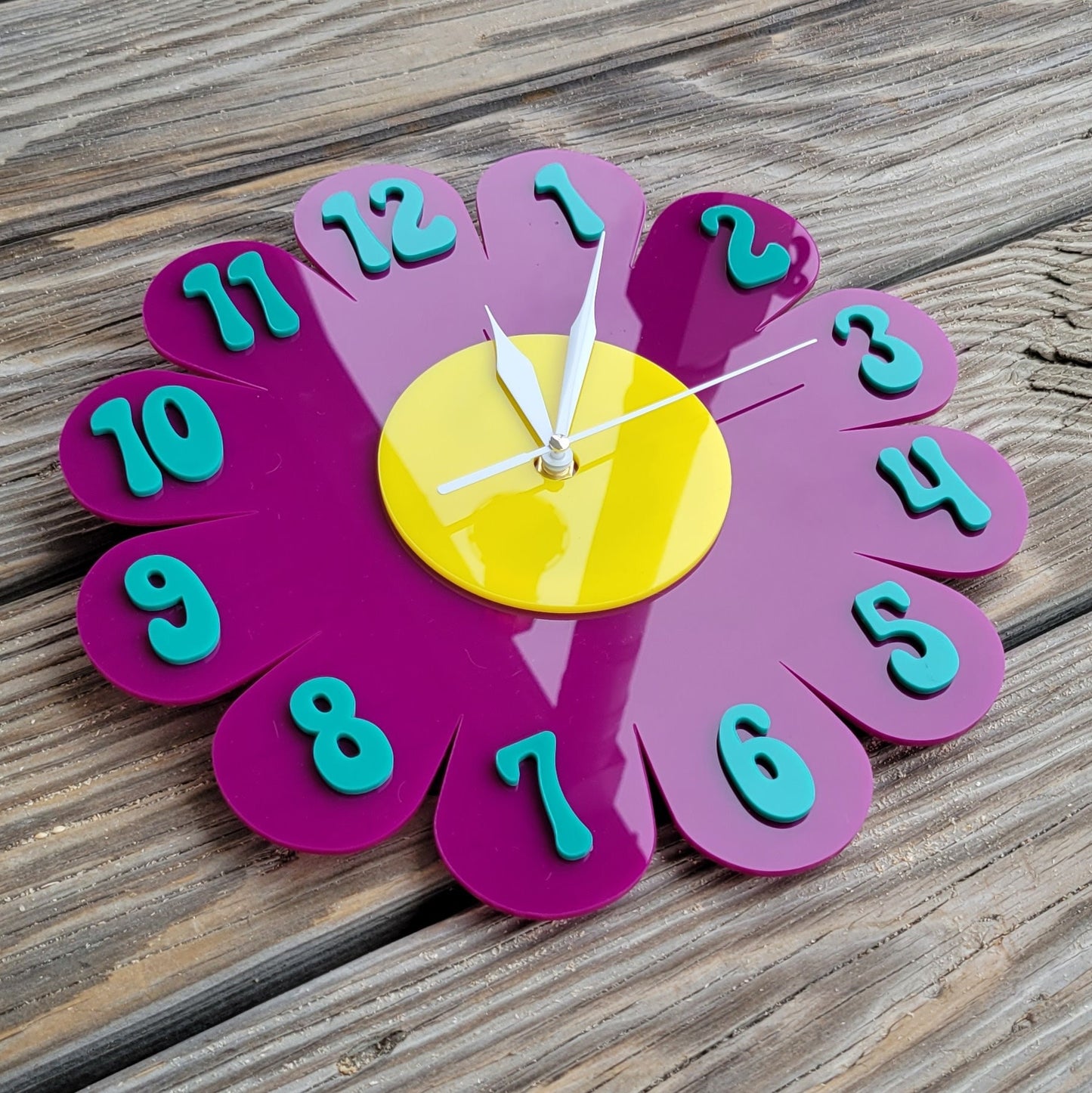 Purple Daisy Wall Clock