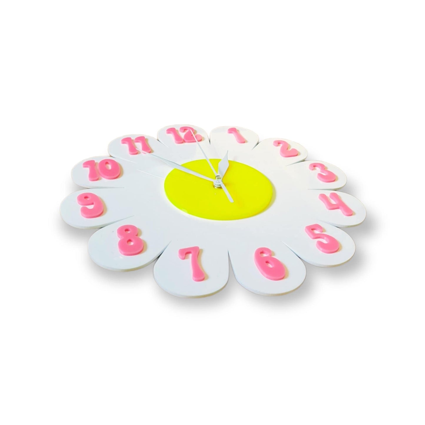 White Daisy Wall Clock