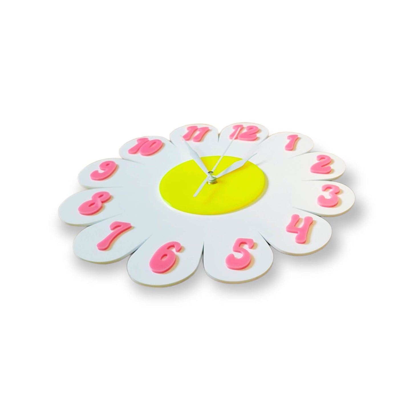 White Daisy Wall Clock