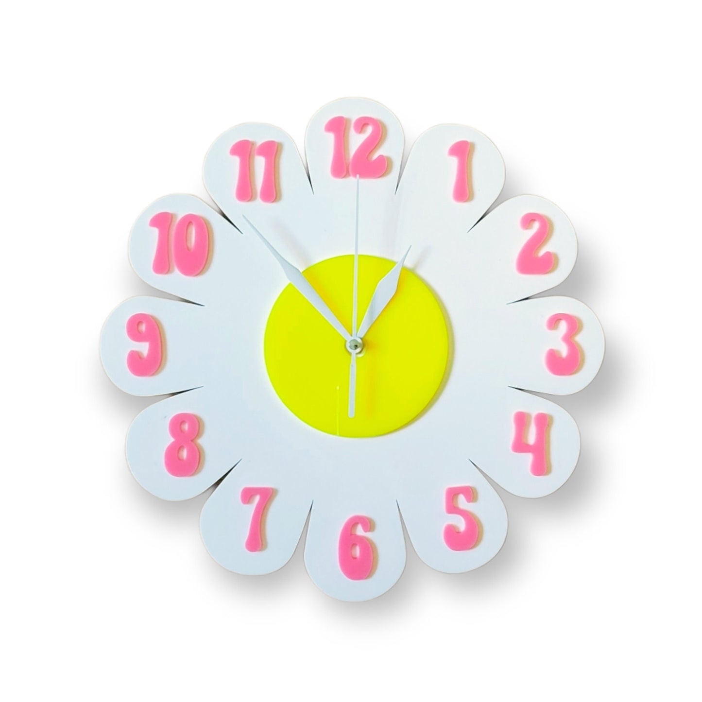 White Daisy Wall Clock