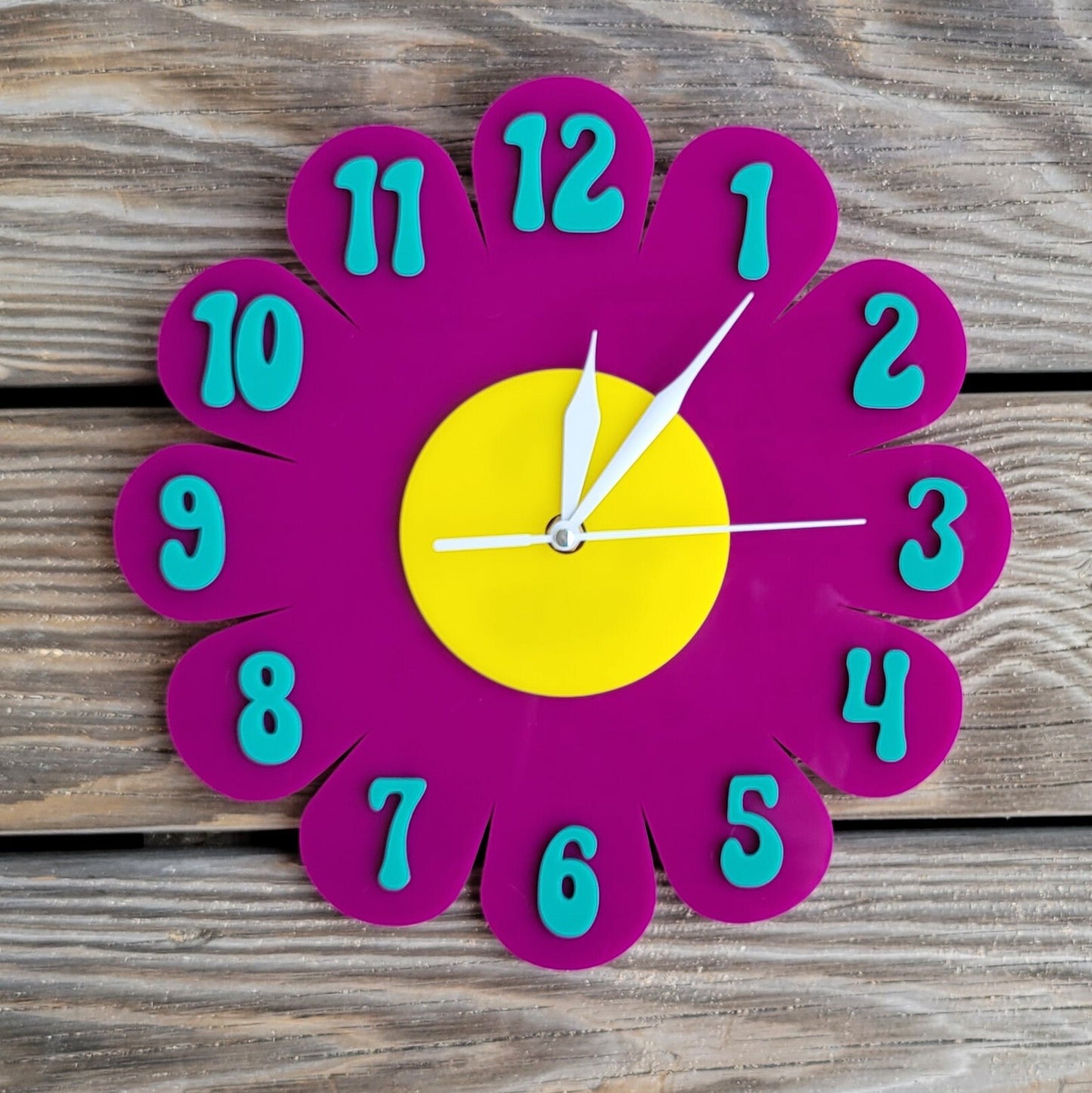 Purple Daisy Wall Clock
