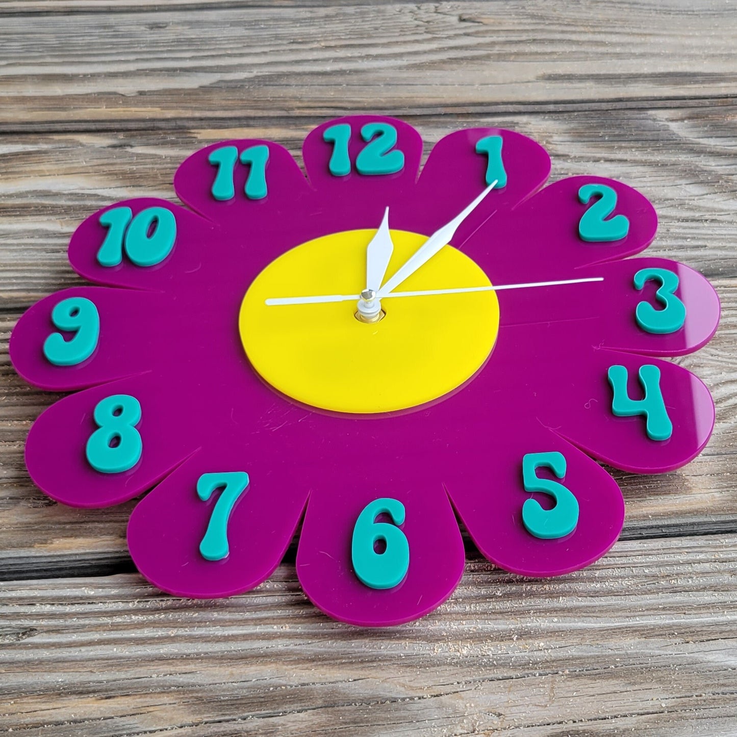 Purple Daisy Wall Clock