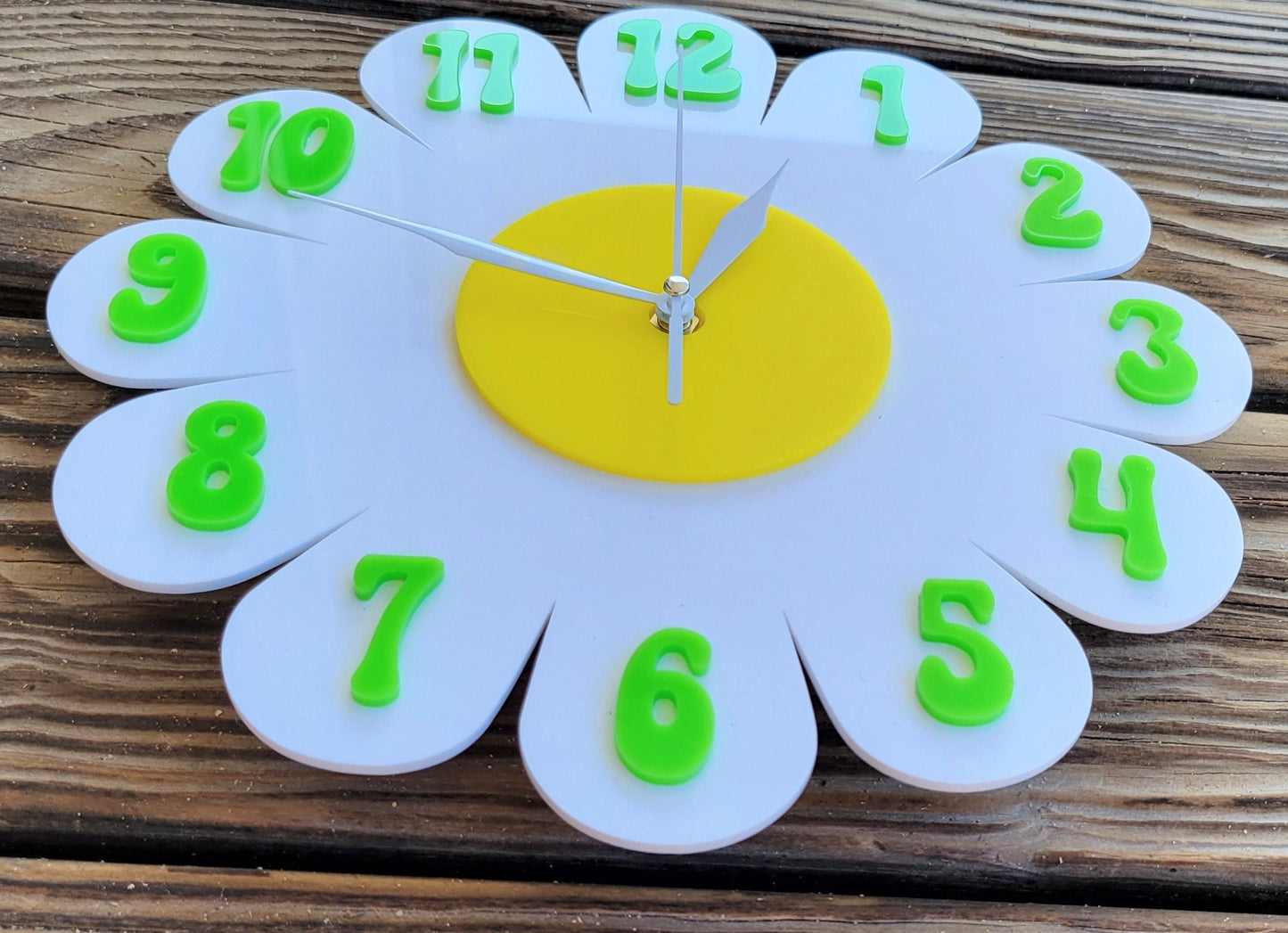 White Daisy Wall Clock