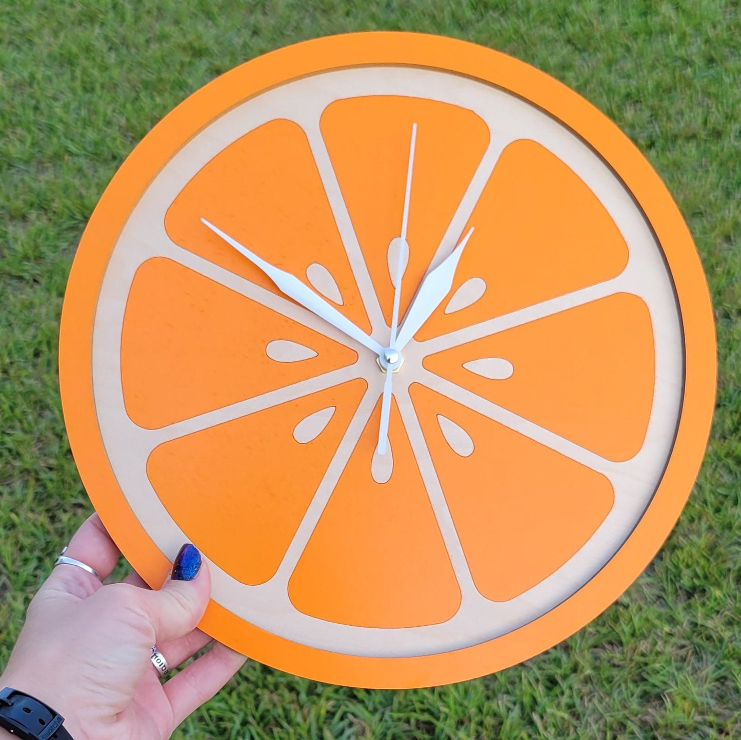 Wooden Orange Slice Clock
