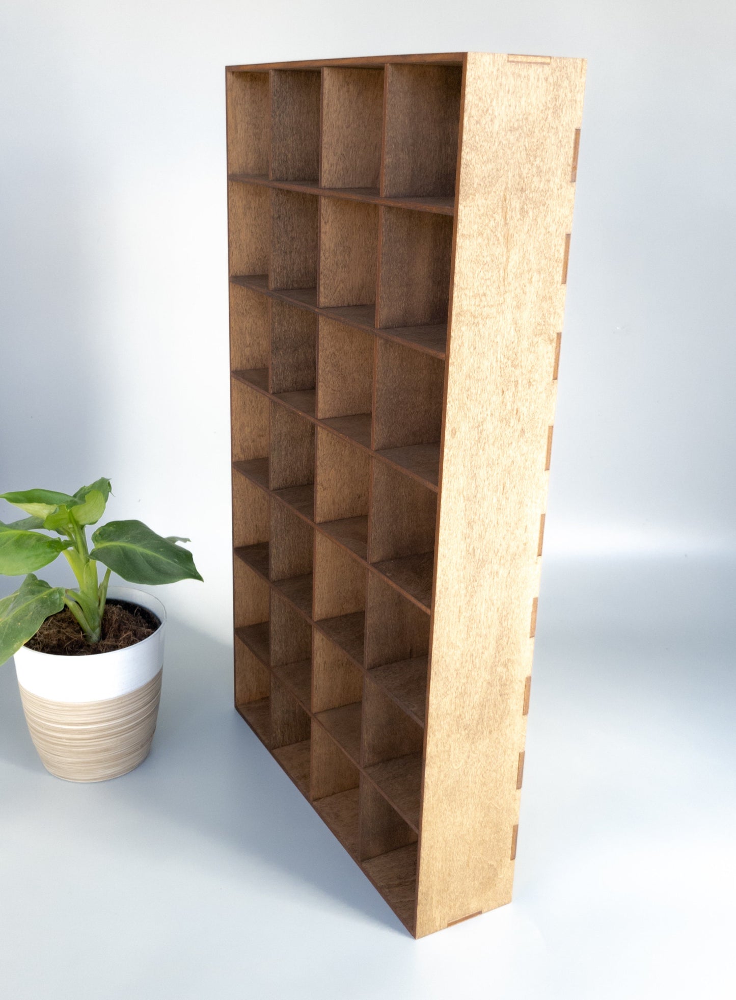 28 Compartment Wooden Display Shelf - 2.5x2.5 - Trinket Shelf - Curio Cabinet