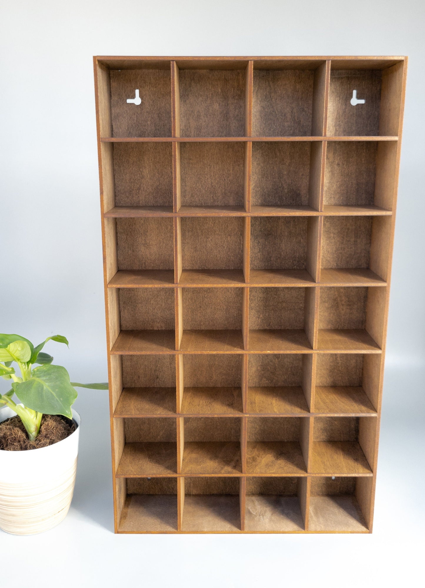 28 Compartment Wooden Display Shelf - 2.5x2.5 - Trinket Shelf - Curio Cabinet