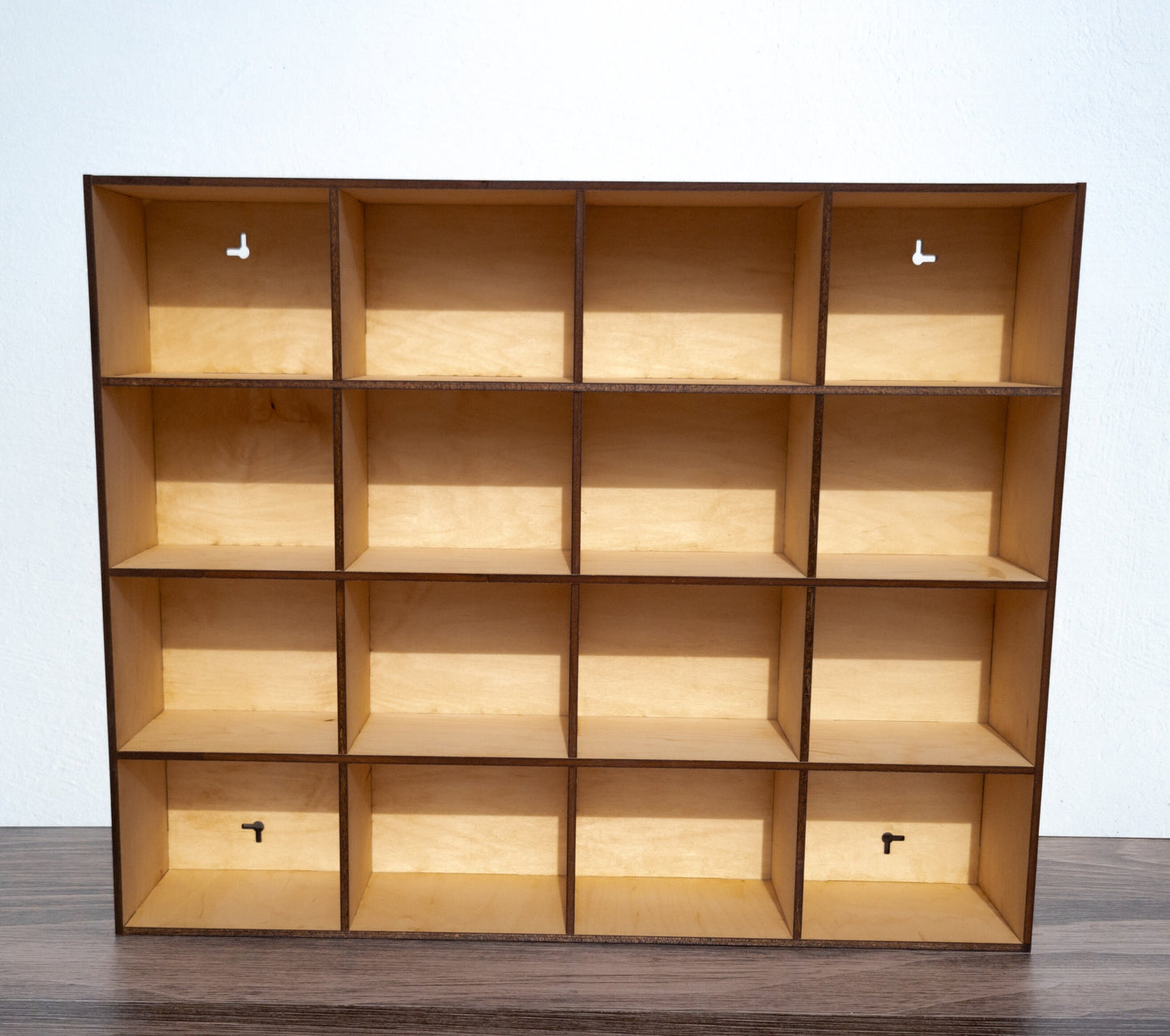 16 Compartment Wooden Display Shelf - 4x5 - Trinket Shelf - Curio Cabinet