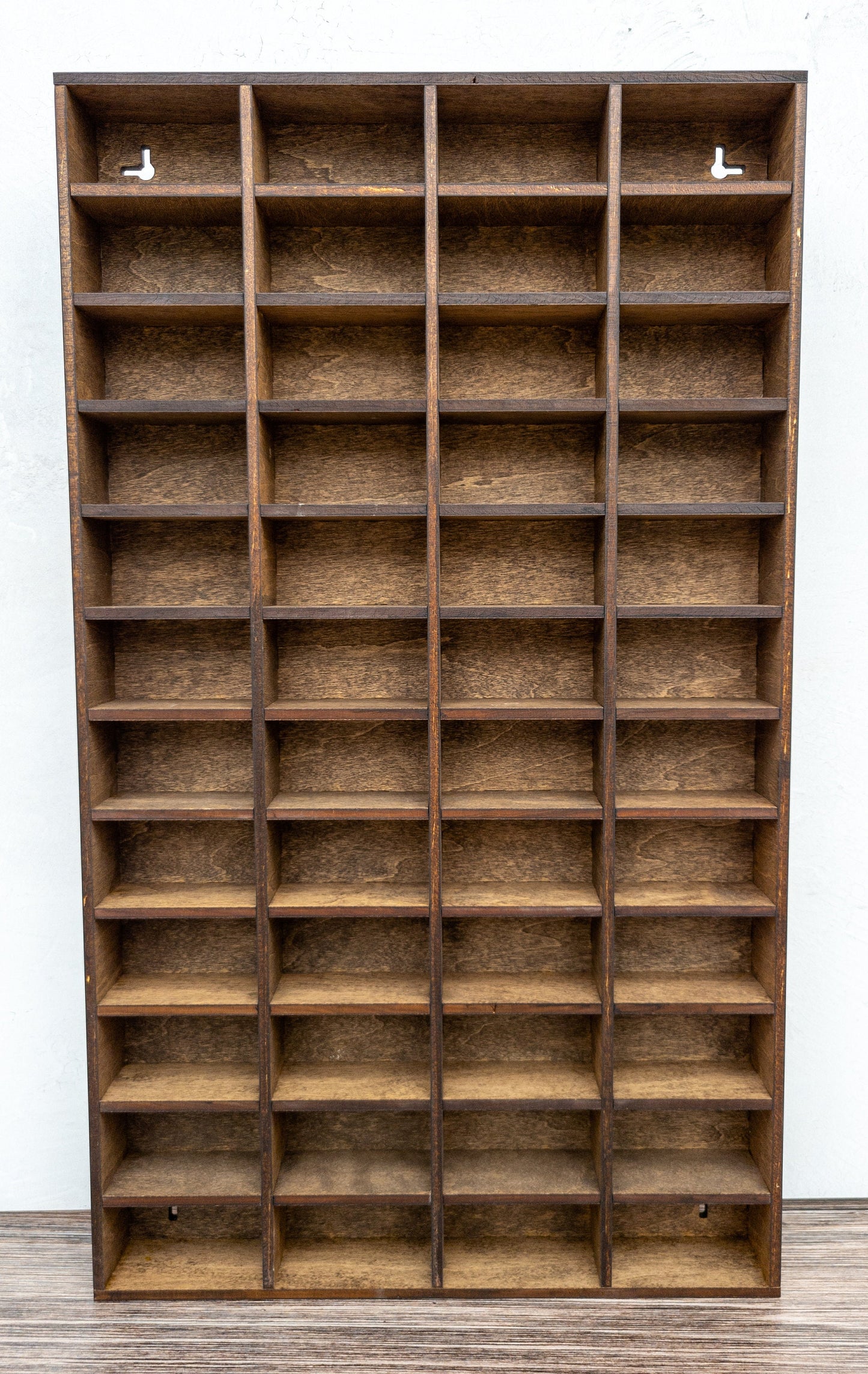 48 Compartment Wooden Display Shelf - 2.75x1.5 - Trinket Shelf - Curio Cabinet