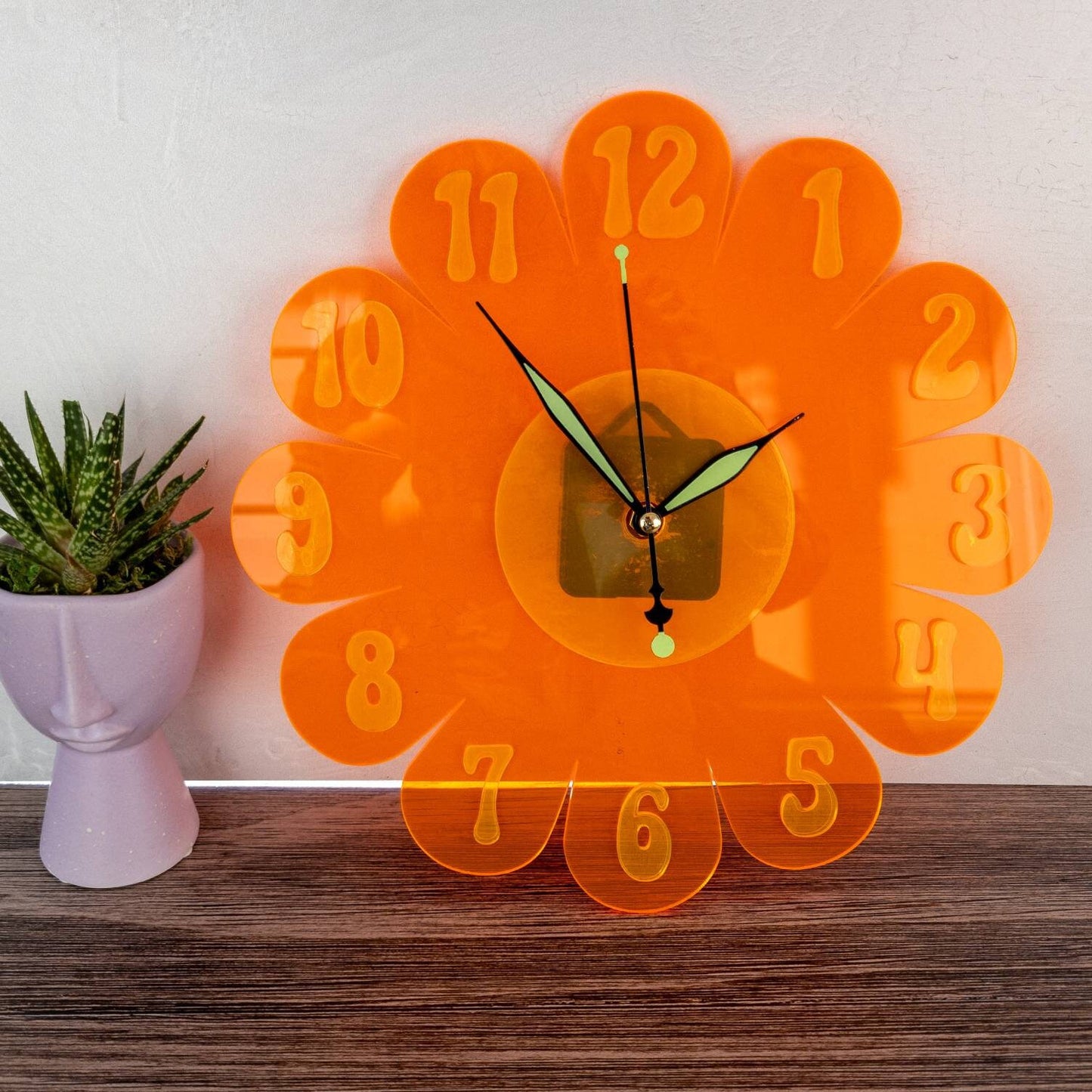 Blacklight Daisy Wall Clock