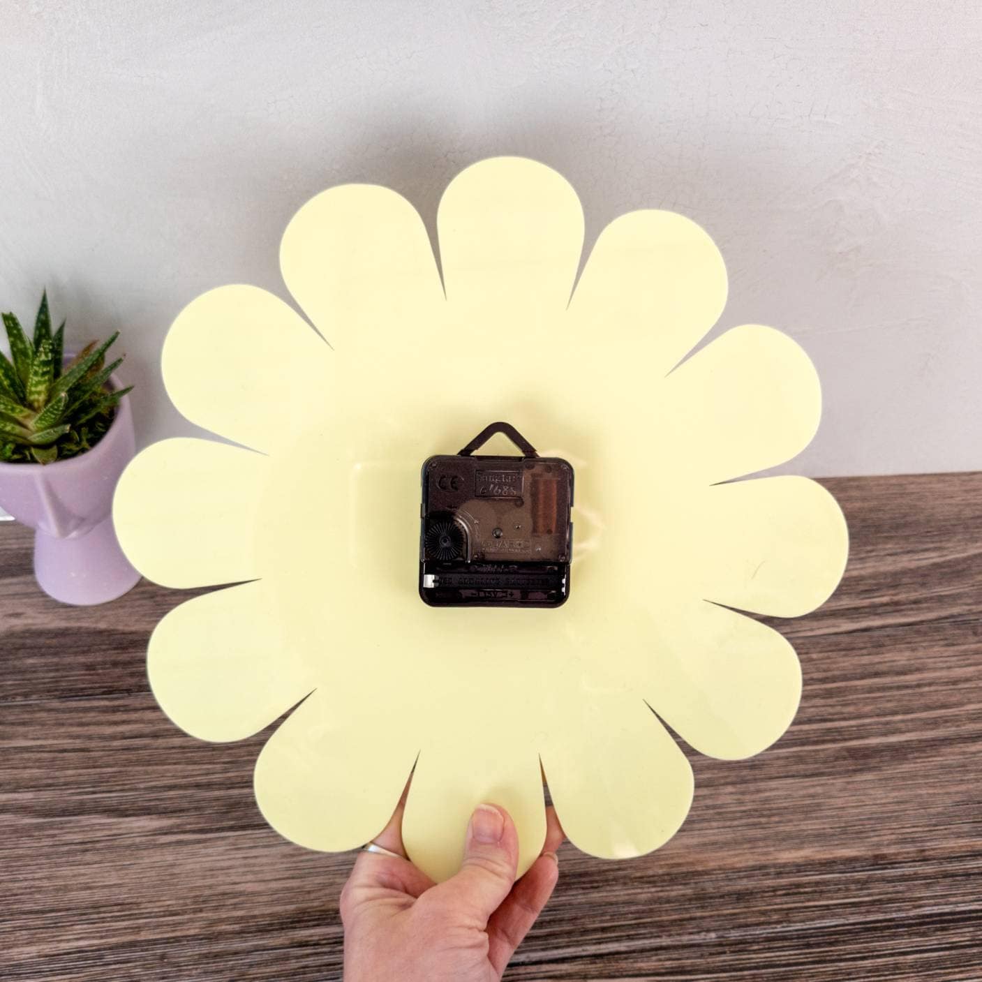 Pastel Yellow Daisy Wall Clock