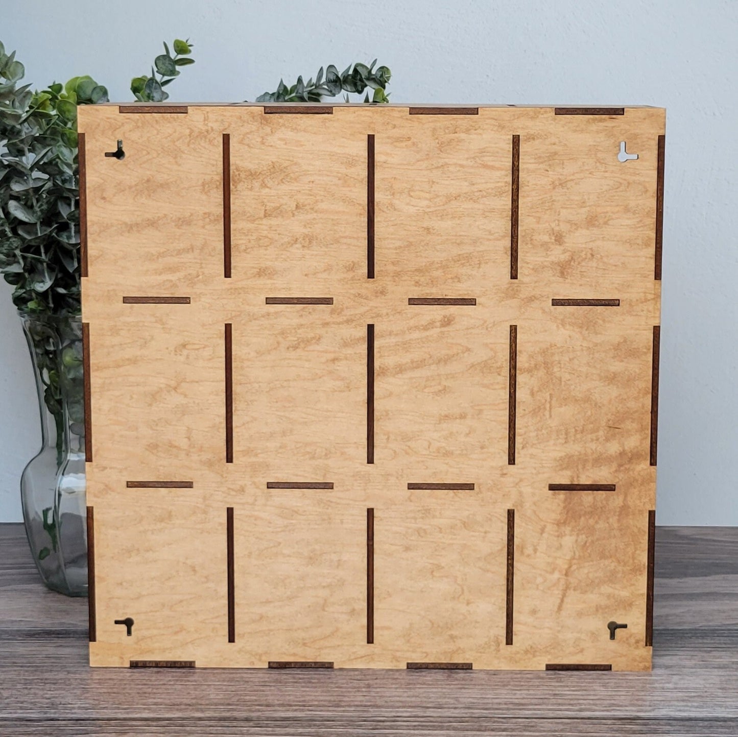 12 Compartment Wooden Display Shelf - 3.75x5 - Trinket Shelf - Curio Cabinet