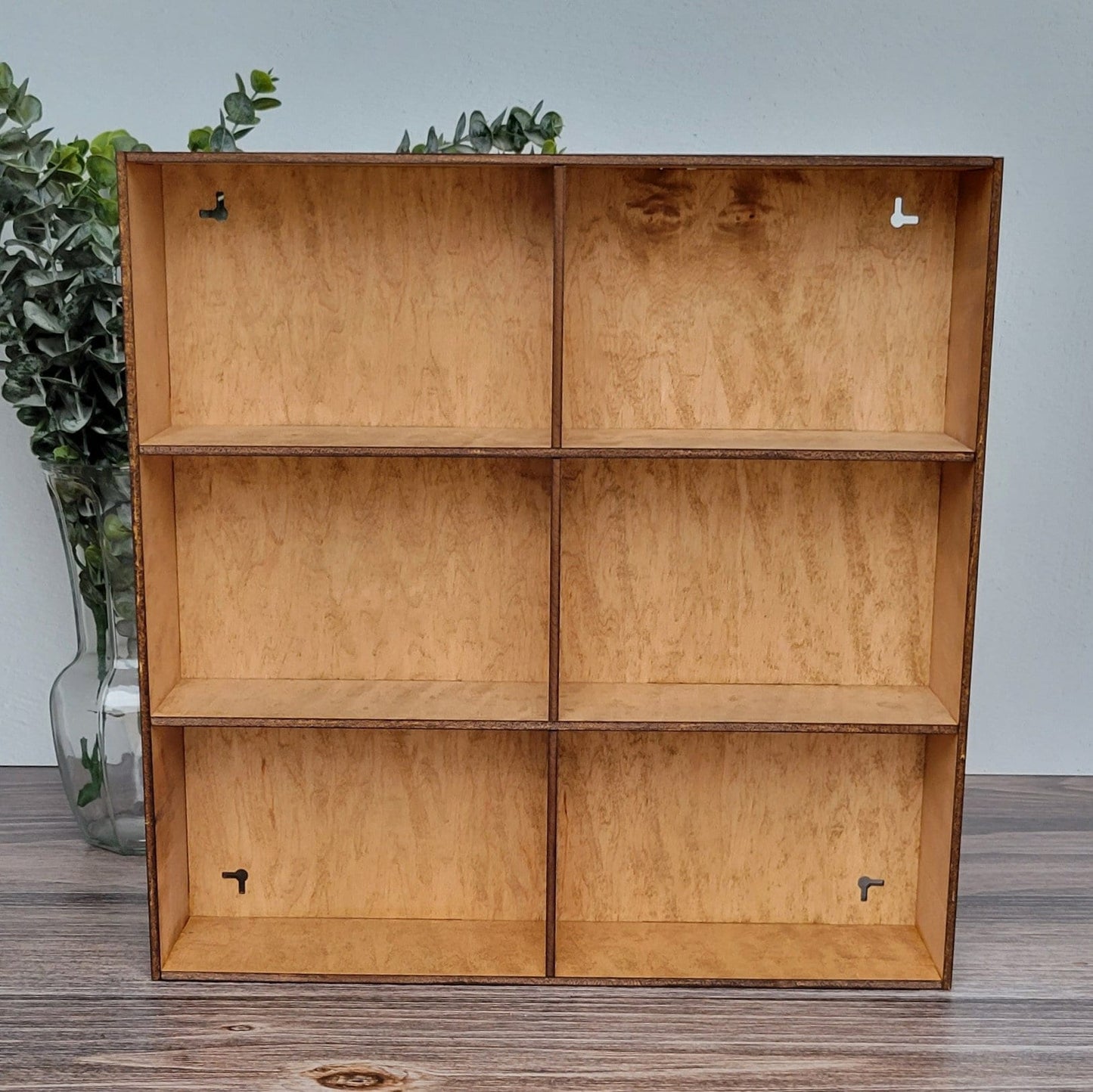 6 Compartment Wooden Display Shelf - 7.75x5x3 - Trinket Shelf - Curio Cabinet