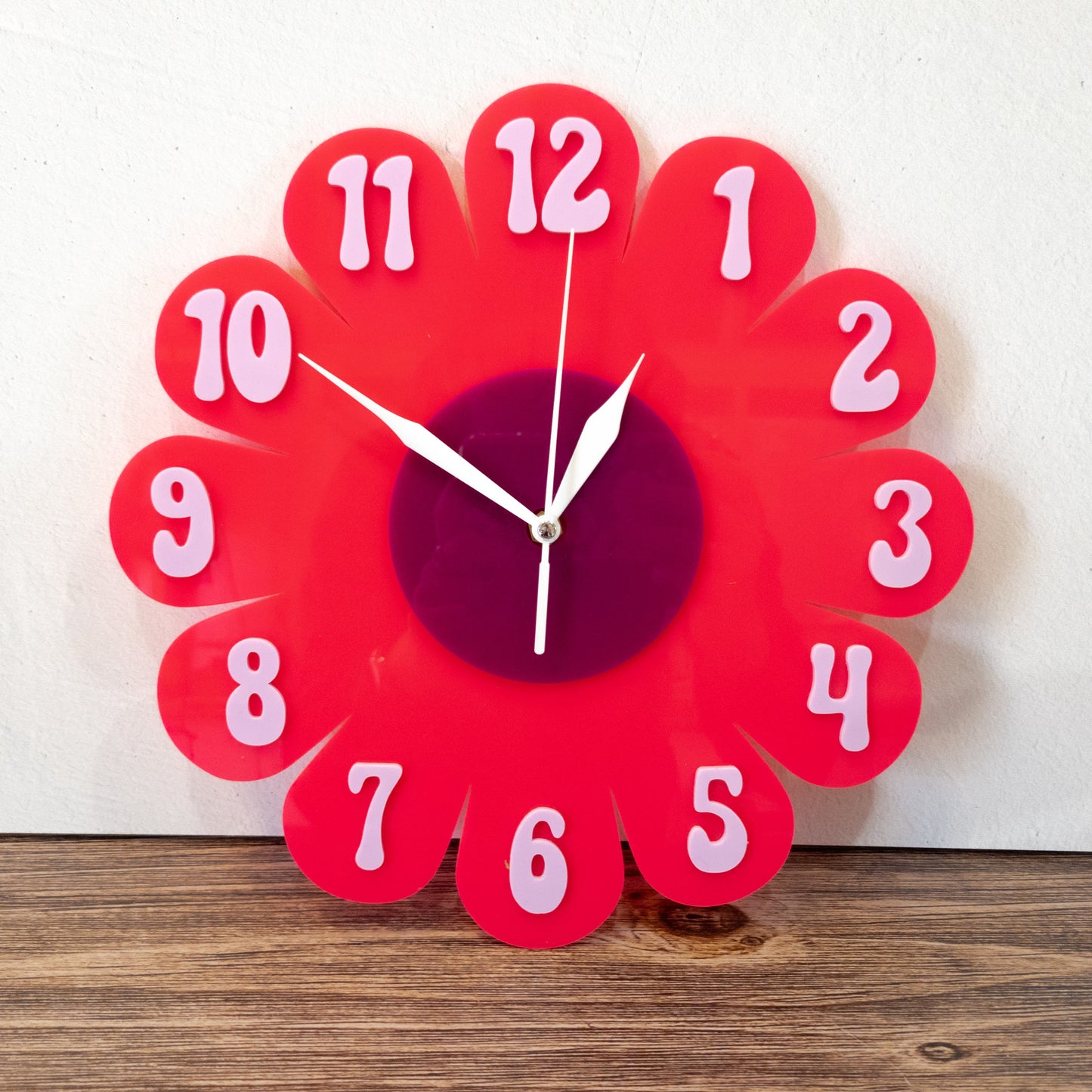 Hot Pink Daisy Wall Clock