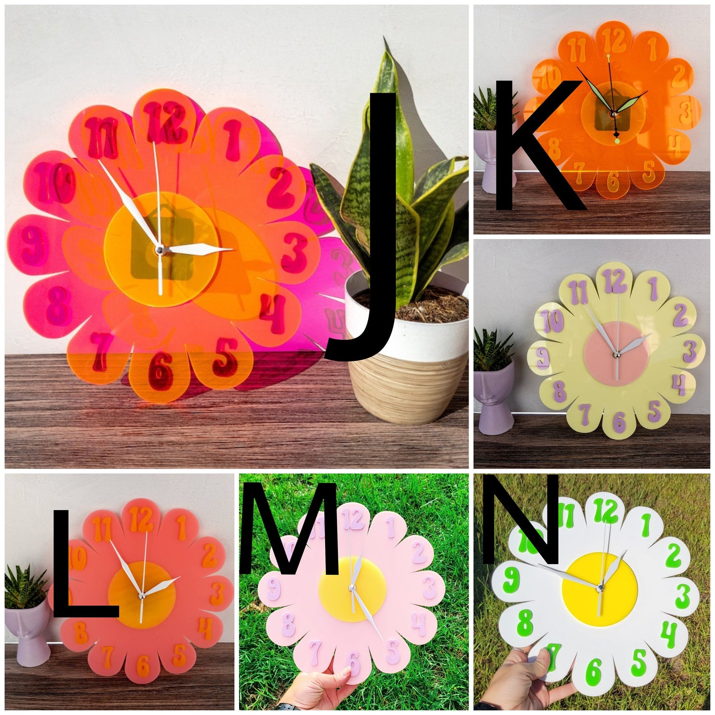 Blacklight Daisy Desk Clock