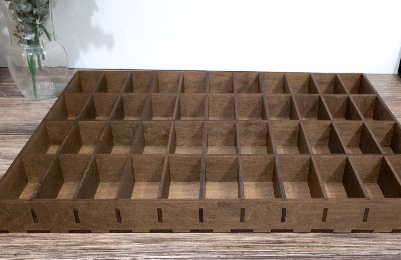 44 Compartment Wooden Display Shelf - 4x2 - Trinket Shelf - Curio Cabinet