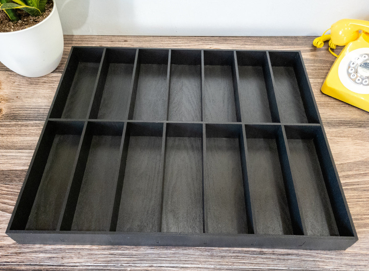14 Compartment Wooden Display Shelf - 9x3 - Trinket Shelf - Curio Cabinet