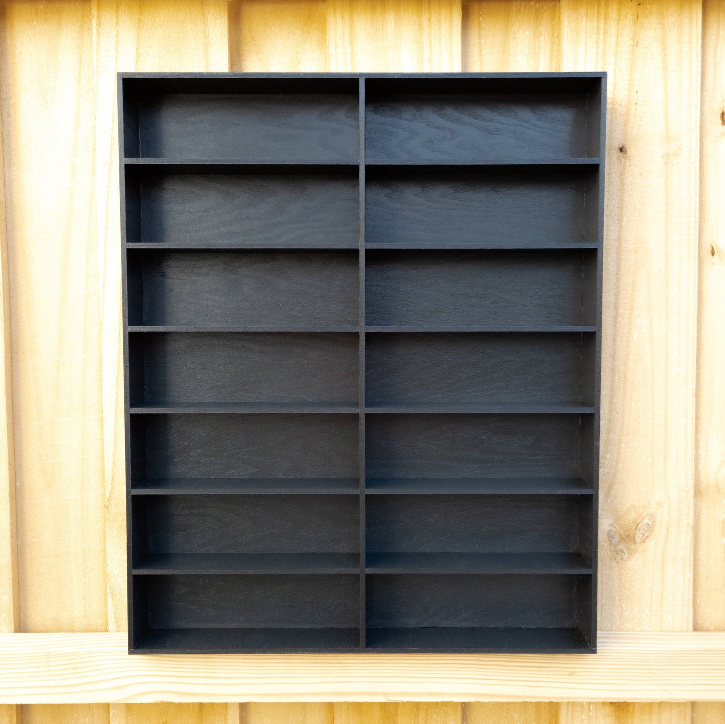 14 Compartment Wooden Display Shelf - 9x3 - Trinket Shelf - Curio Cabinet