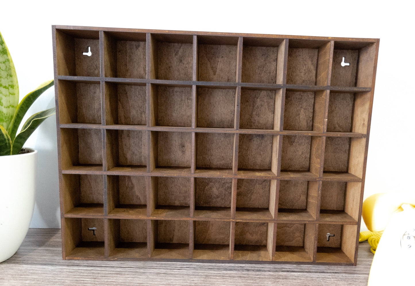 35 Compartment Wooden Display Shelf- 2.45x2.3 - Trinket Shelf - Curio Cabinet