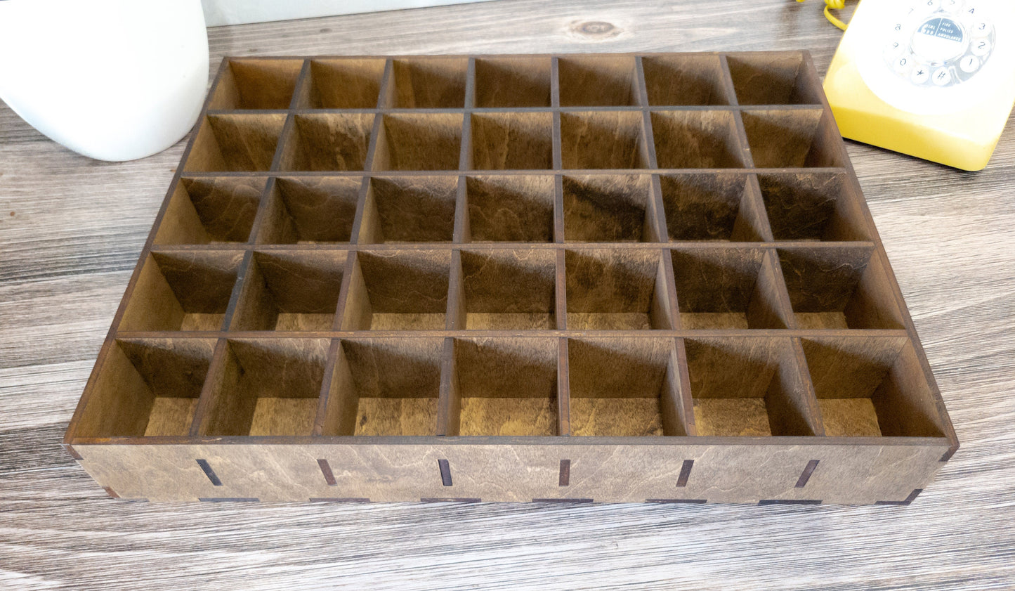 35 Compartment Wooden Display Shelf- 2.45x2.3 - Trinket Shelf - Curio Cabinet