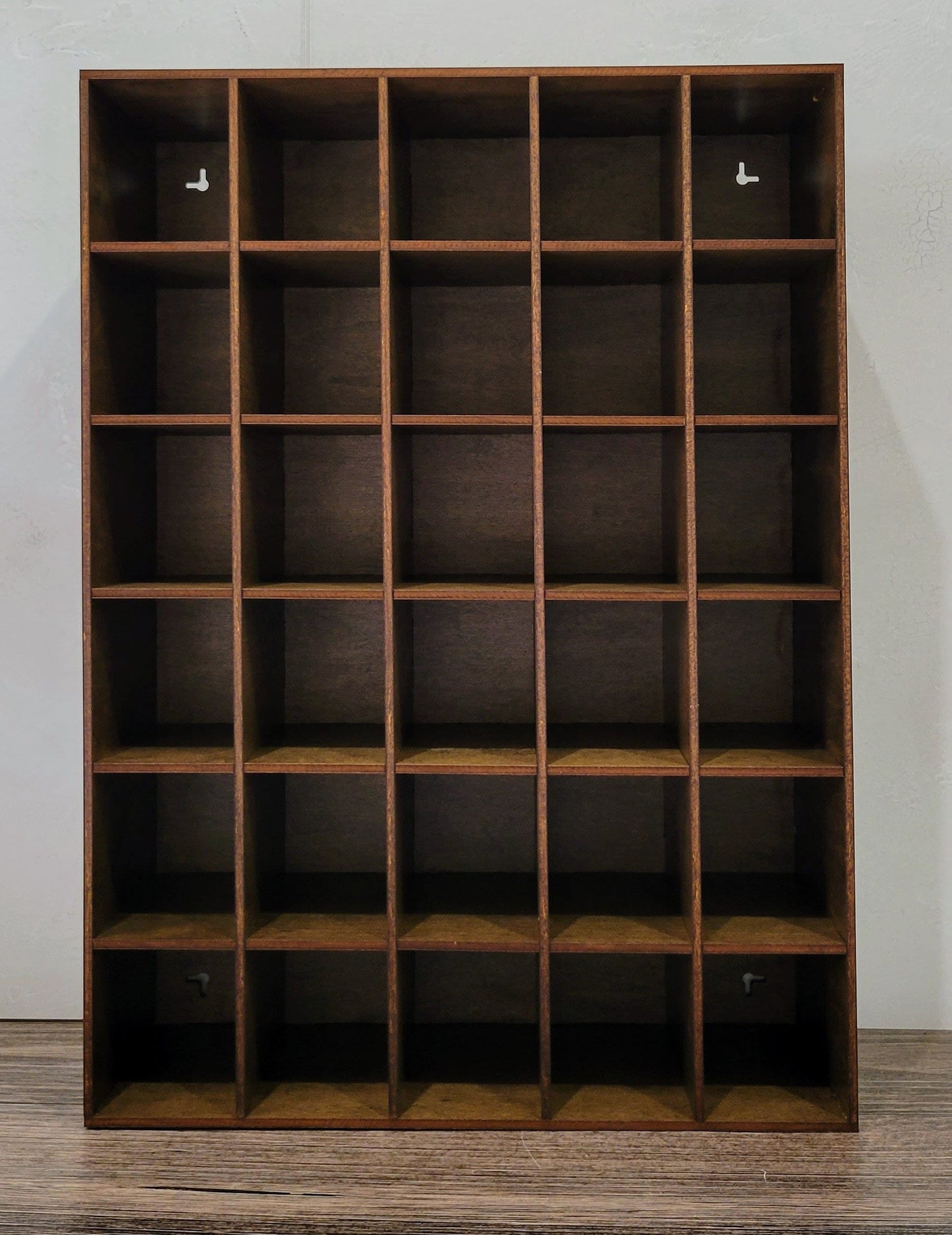 30 Compartment Wooden Display Shelf - 3x3.5 - Trinket Shelf - Curio Cabinet