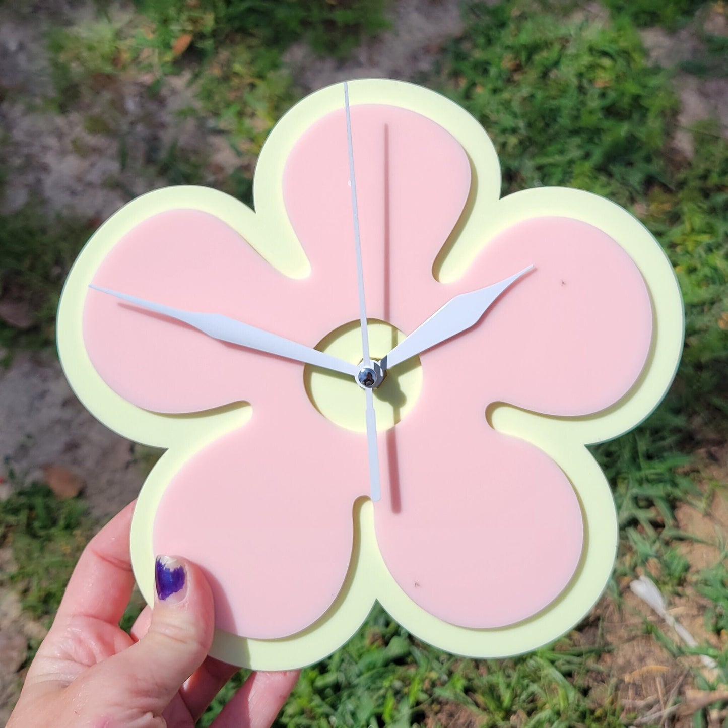 Pink Mini Daisy Wall Clock