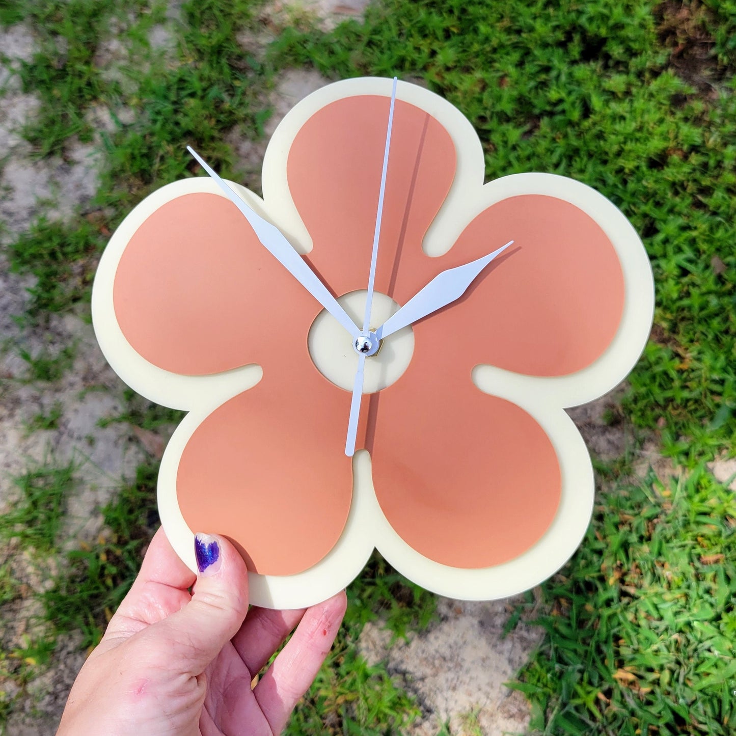 Terracotta Mini Daisy Wall Clock
