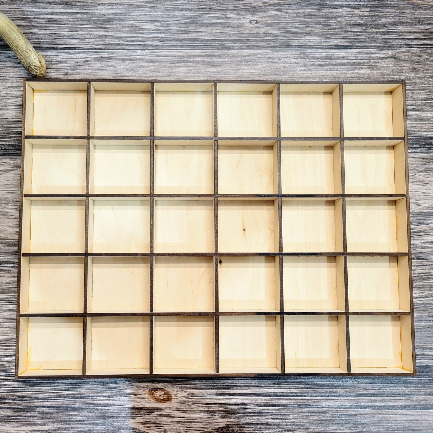 30 Compartment Wooden Display Shelf - 3x3 - Trinket Shelf - Curio Cabinet