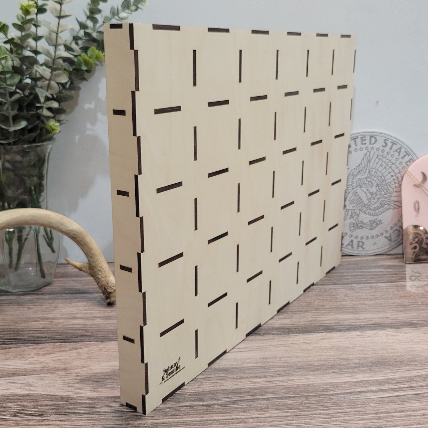 30 Compartment Wooden Display Shelf - 3x3 - Trinket Shelf - Curio Cabinet