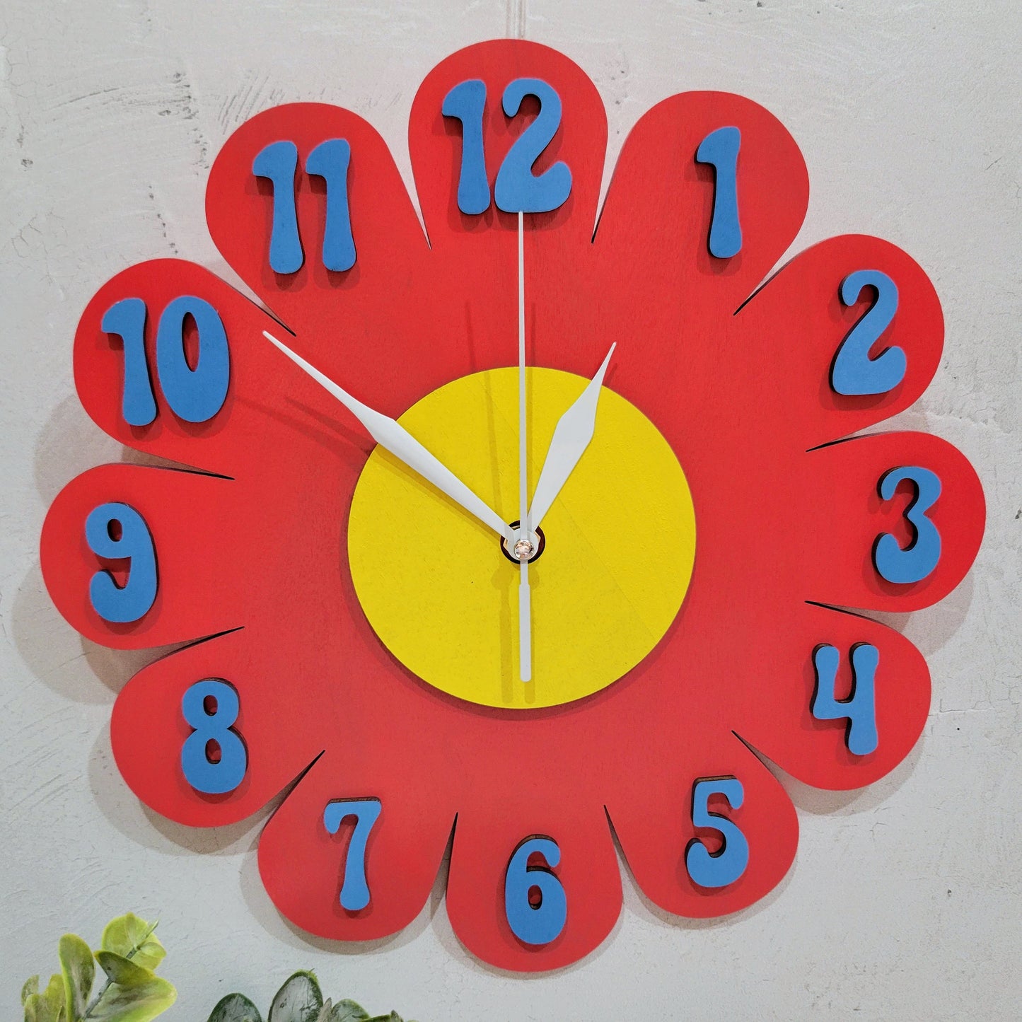 Hot Pink Daisy Wall Clock