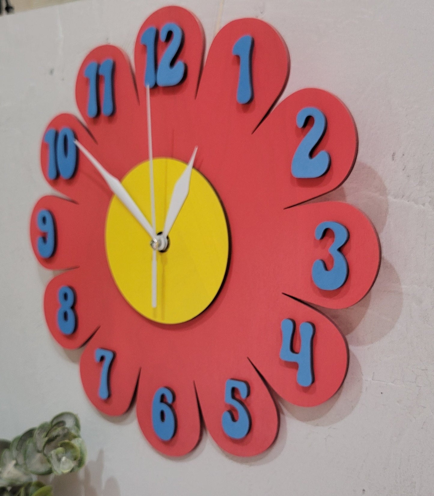 Hot Pink Daisy Wall Clock
