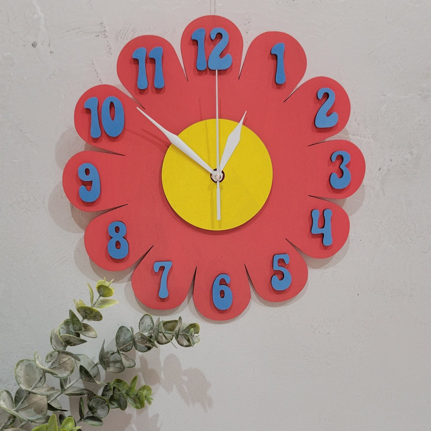 Hot Pink Daisy Wall Clock