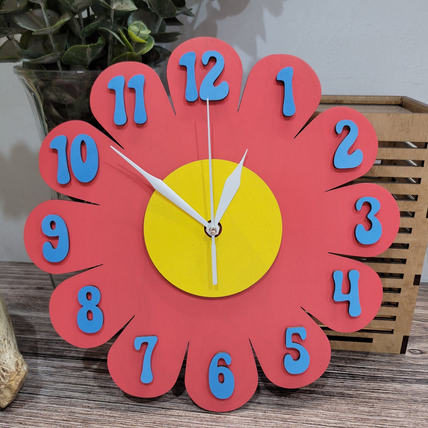Hot Pink Daisy Wall Clock