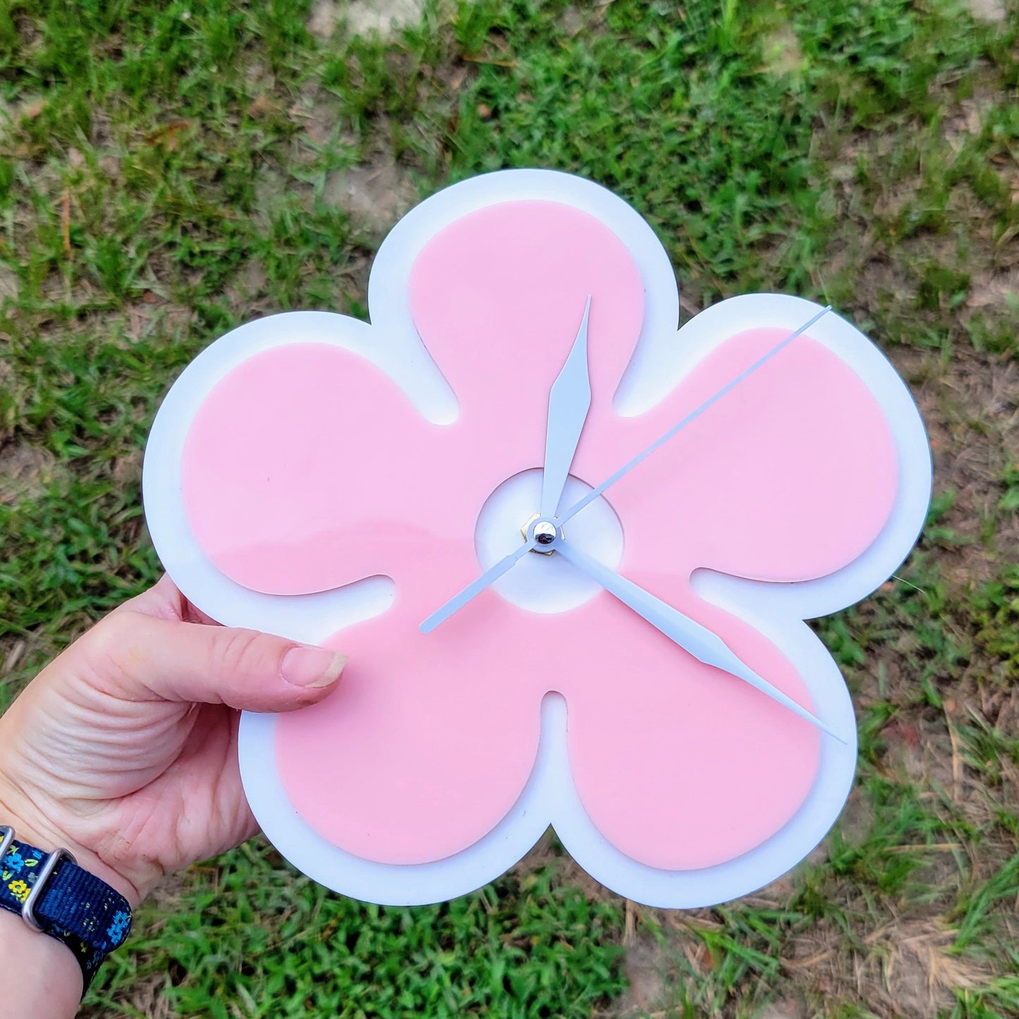 Pink Mini Daisy Wall Clock