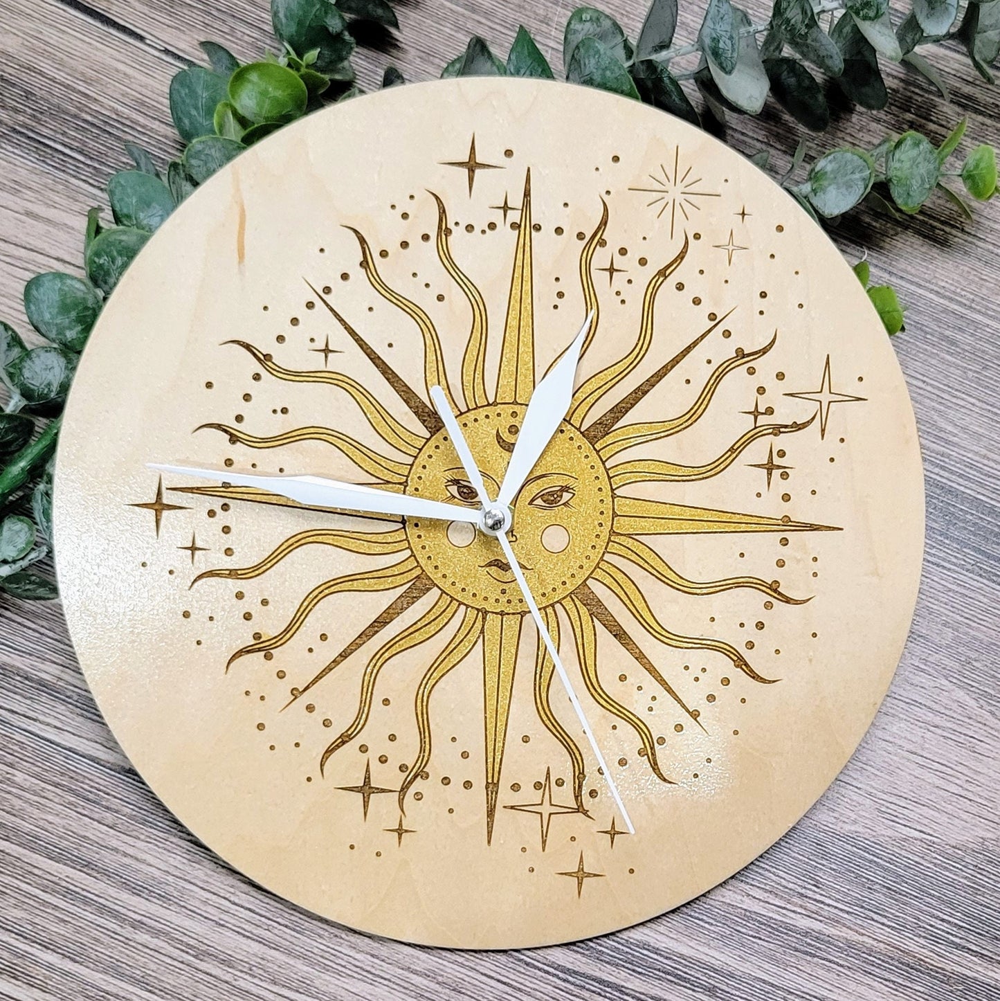 Celestial Sun Face Painted Clock