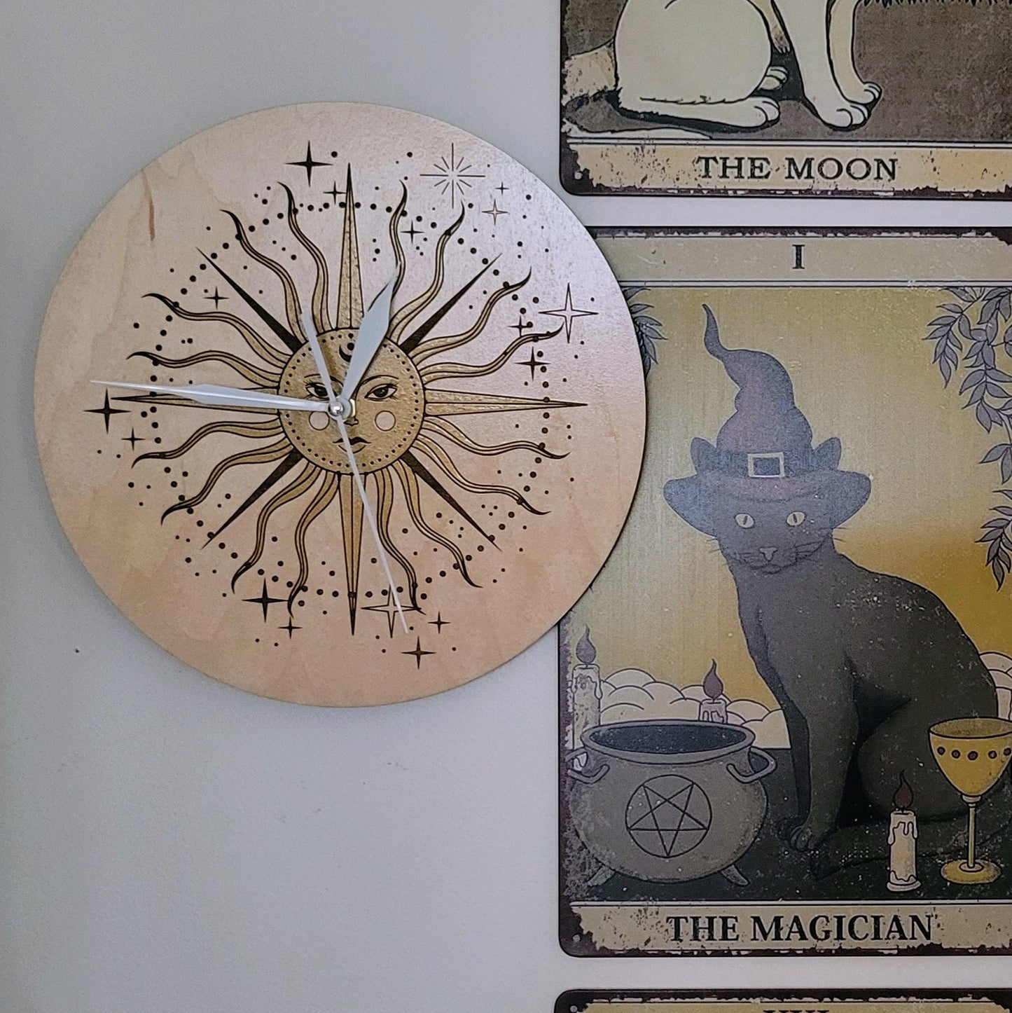 Celestial Sun Face Painted Clock