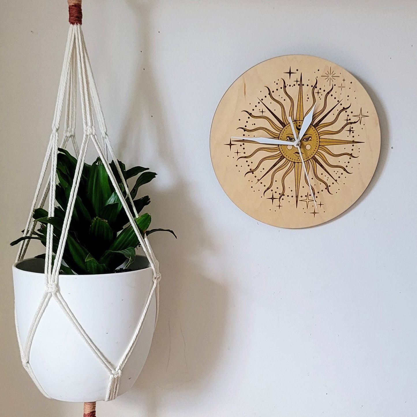 Celestial Sun Face Painted Clock