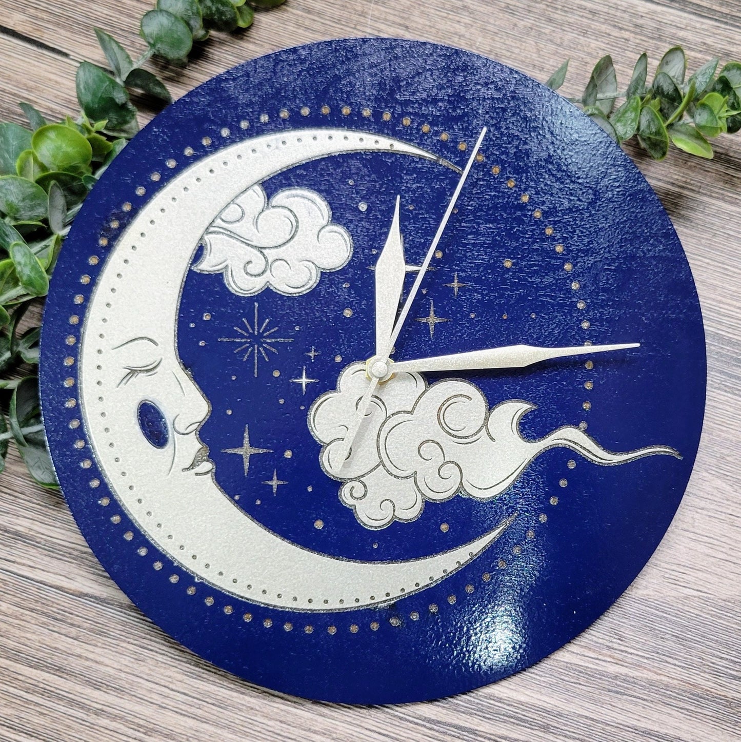 Celestial Moon Face Painted Clock