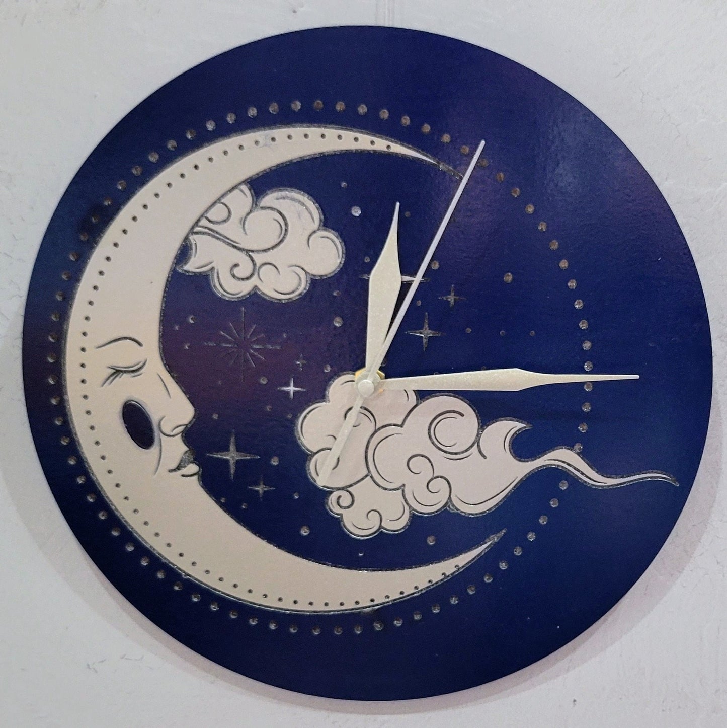 Celestial Moon Face Painted Clock