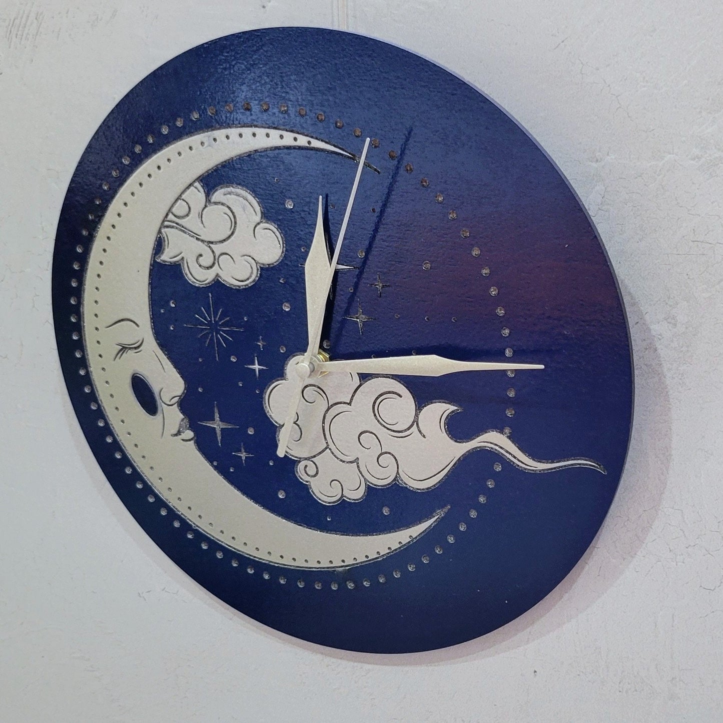 Celestial Moon Face Painted Clock